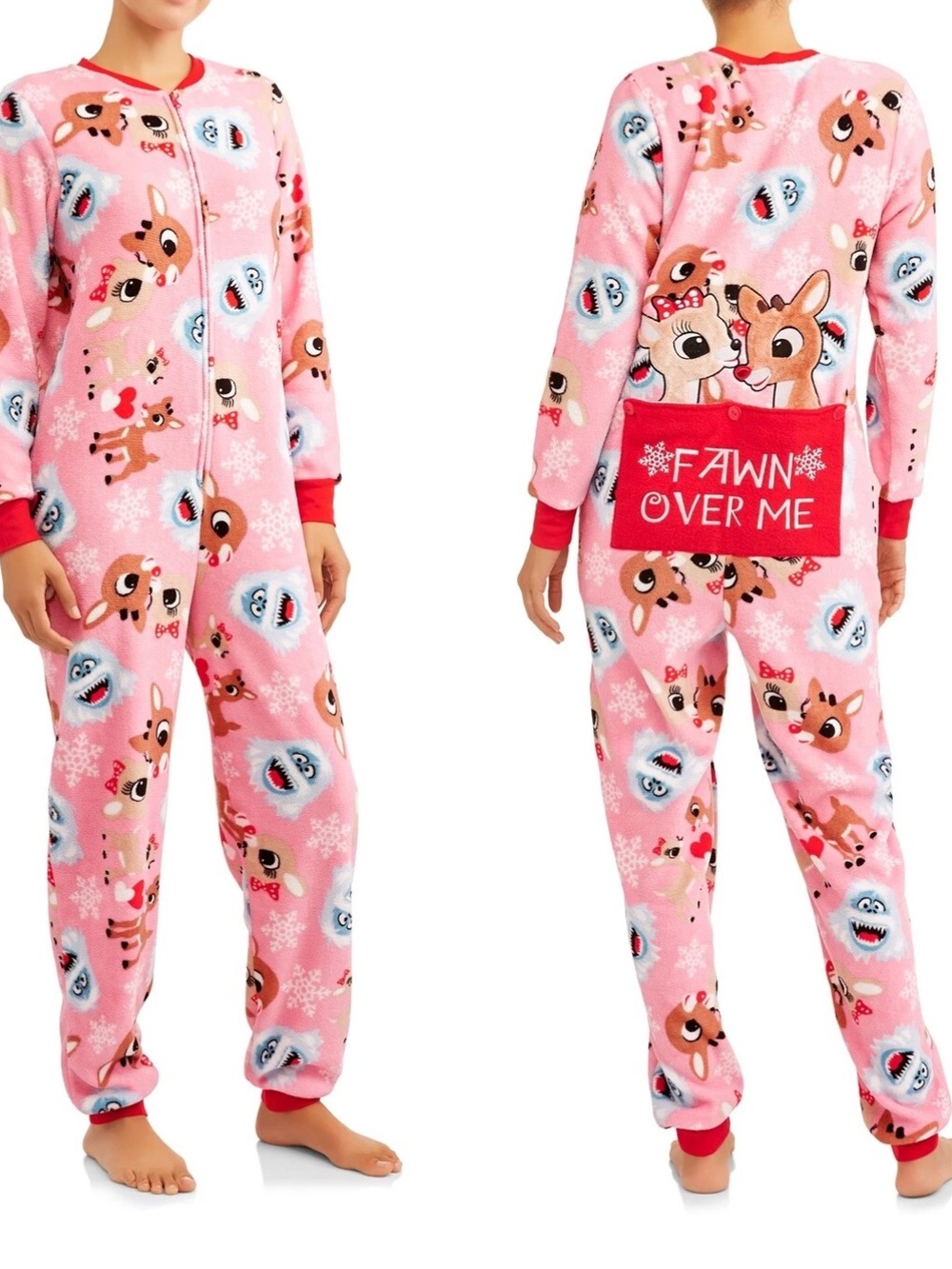 Rudolph Clarice Bumble Fawn Over Me Womens One Piece Dropseat Pajama Set Union M